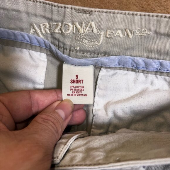 Arizona Jean Co Junior‎ 5 Short Khaki Stretch Low Rise Pants (P / Short) - Picture 7 of 8